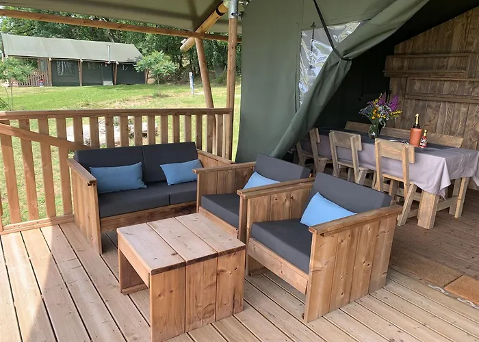 Glamping Safari Tent With A Beautiful View At Lot Sous Toile